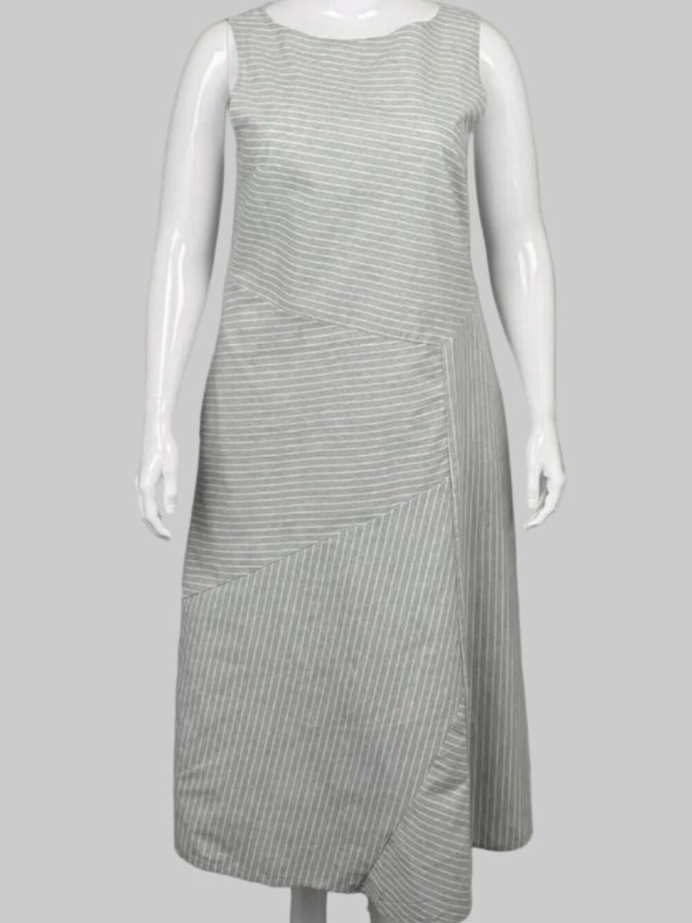 MISSLOOK Sleeveless Grey A-Line Sundress - Size L